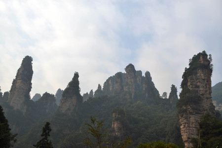 Hiking around Wulingyuan Scenic Area. It was a bit foggy on that day, but still the view: spectacular! Pic was taken in Zhangjiajie, September 2017.の写真素材