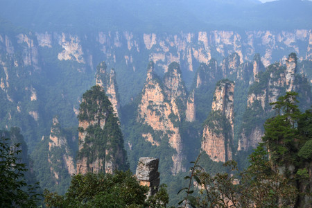 Lookout view while hiking around Wulingyuan Scenic Area. What a spectacular view! Pic was taken in Zhangjiajie, September 2017.の写真素材