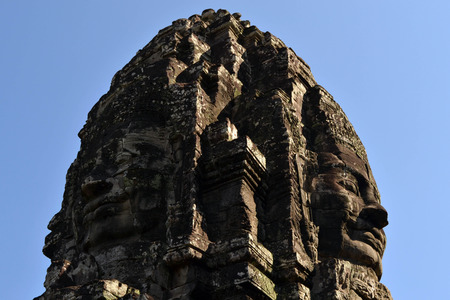 The view around Bayon Temple complex in Angkor Wat, Cambodia. It's famous for many faces that carved on the wall. Pic was taken in January 2015.のeditorial素材