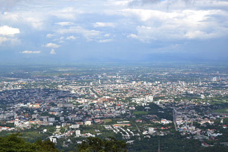 The view around temple in Doi Suthep. Here the visitor can see Chiang Mai city. Pic was taken in August 2015.のeditorial素材