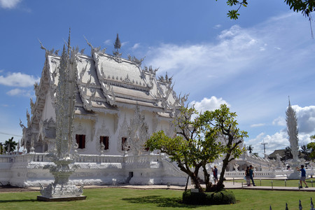 Closer to White Temple. Probably one of the most iconic temples in Thailand. Pic was taken in Chiang Rai, August 2015.のeditorial素材