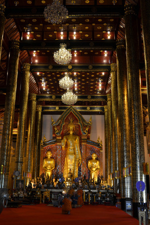 Praying at one temple in Chiang Mai, Thailand. It's a Buddhist ritual. Pic was taken in August 2015.のeditorial素材