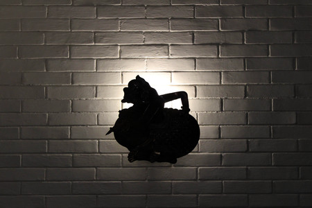 The silhouette of Javanese puppet, called "Wayang". The character is Semar, a divine and wise one. Pic was taken in November 2017.の写真素材
