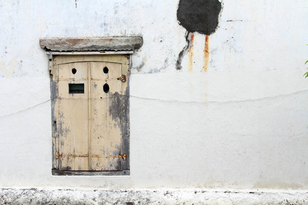 The doors and windows around Kota Lama (Old Town), Semarang, Indonesia. Many old buildings, abandoned ones, and even colonial architecture. Pic was taken in January 2018.の写真素材