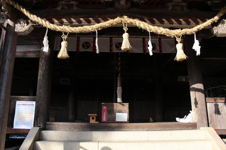 The Shinto Shrine, Naganohachimangu, in Yamaguchi, Japan.のeditorial素材