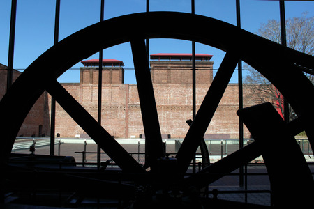 The buildings around Toyota's Commemorative Museum of Industry and Technology. Taken in Nagoya, Japan - February 2018.のeditorial素材