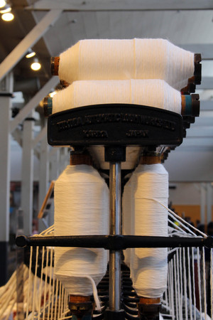 Translation: Toyota (formerly "Toyoda") started as a company producing loom/textile machines. Taken at Commemorative Museum of Industry and Technology in Nagoya, Japan - February 2018.のeditorial素材
