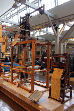 Translation: Toyota (formerly "Toyoda") started as a company producing loom/textile machines. Taken at Commemorative Museum of Industry and Technology in Nagoya, Japan - February 2018.のeditorial素材