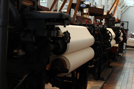 Translation: Toyota (formerly "Toyoda") started as a company producing loom/textile machines. Taken at Commemorative Museum of Industry and Technology in Nagoya, Japan - February 2018.のeditorial素材