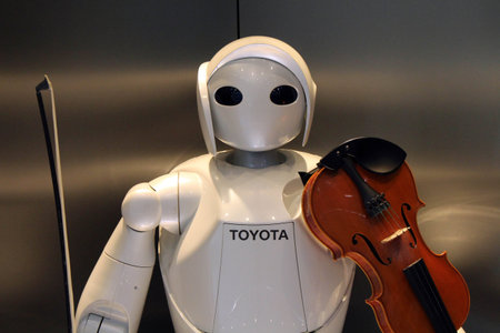Other than cars, Toyota also develop humanoid robots, who even can play music! Taken in Nagoya, Japan - February 2018.のeditorial素材