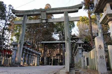 Translation: The gate of Shinto Shrine in Inuyama, Japan. Taken in February 2018.のeditorial素材