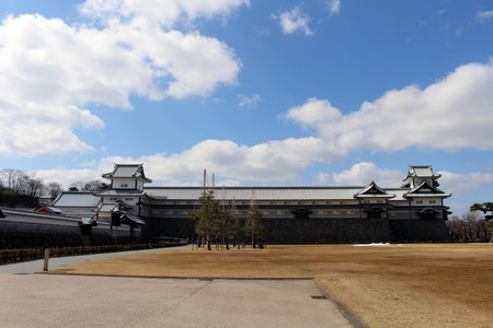The situation around Kanazawa Castle in Ishikawa Prefecture, located right next to Kenroku-en Garden. Pic was taken in February 2018.のeditorial素材