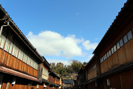 Higashi Chaya, a kind of old town of Kanazawa which also popular as Geisha district. Many people wearing Kimono here. Taken in Kanazawa, February 2018.のeditorial素材