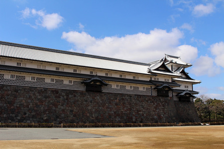 The situation around Kanazawa Castle in Ishikawa Prefecture, located right next to Kenroku-en Garden. Pic was taken in February 2018.のeditorial素材