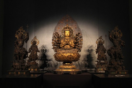 Buddha statues exhibited at Tokyo National Museum. The collectionss are impressive. Taken in Tokyo, February 2018.のeditorial素材