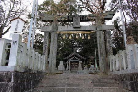 Translation: "Uchino Oimatsu Shrine" in Iizuka, Fukuoka, Japan.  So serene as it's not touristy at all. Taken in February 2018.のeditorial素材