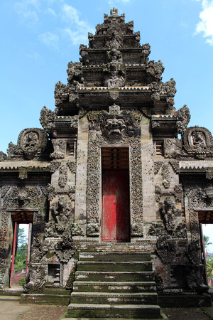 Around one of the most beautiful Balinese Hindu temples, Pura Kehen. Rich in carvings!の写真素材