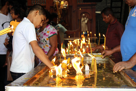 Pilgrims of Saint Anthony Shrine in Colombo. Taken in Sri Lanka, August 2018.