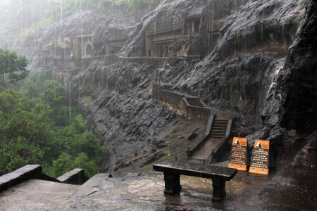 The wonder of Ajanta caves, the rock-cut Buddhist monuments. Taken in India, August 2018.