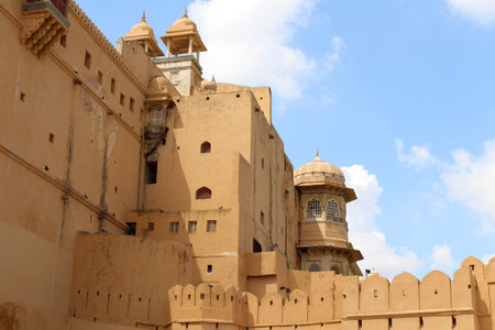 Amer (or Amber) Fort in Jaipur on the entrance. One of six Hill Forts of Rajasthan. Taken in India,...