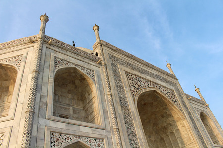 The details of architecture of Taj Mahal in Agra. Taken in India, August 2018.のeditorial素材