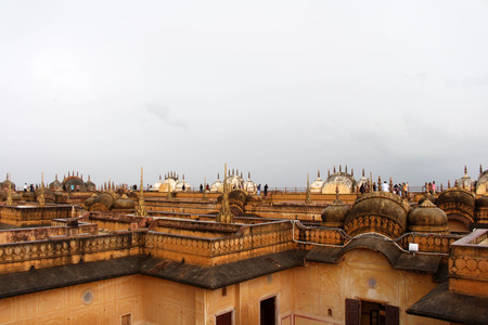 The roof terrace of Nahargarh Fort on the hill in Jaipur. Taken in India, August 2018.のeditorial素材