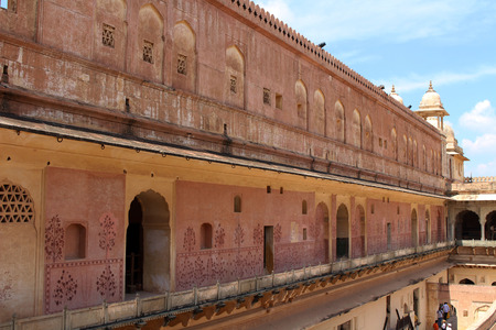 The detail of Amer (or Amber) Fort in Jaipur. One of six Hill Forts of Rajasthan. Taken in India, August 2018.のeditorial素材