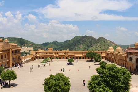 Amer (or Amber) Fort in Jaipur on the entrance. One of six Hill Forts of Rajasthan. Taken in India, August 2018.のeditorial素材
