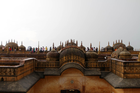 The roof terrace of Nahargarh Fort on the hill in Jaipur. Taken in India, August 2018.のeditorial素材