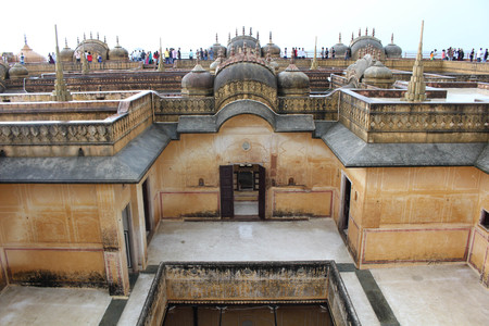 The roof terrace of Nahargarh Fort on the hill in Jaipur. Taken in India, August 2018.のeditorial素材