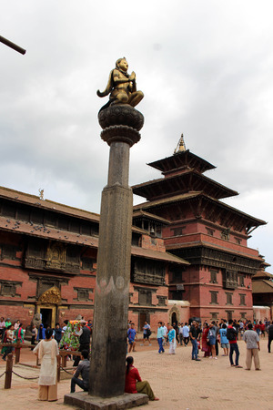 The Khrisna Mandir Temple of Patan Durbar Square. Taken in Nepal, August 2018.のeditorial素材