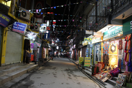 Translation: The crowd around Thamel at night, the backpacker haven in Kathmandu. Taken in Nepal,...