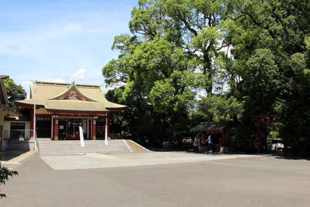Yasaka Shrine next to Tagayama Park in Kagoshima. Taken in August 2019.の写真素材