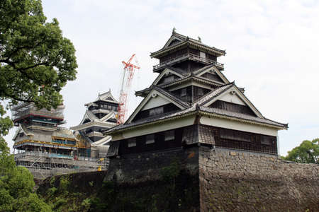 Tower of Kumamoto Castle and its base. Taken in August 2019.のeditorial素材
