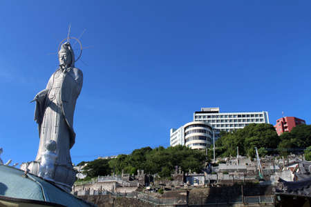 Guan yin or Kanon and turtle of Fukusaiji Japanese Temple of Nagasaki. Taken in August 2019.のeditorial素材