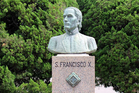 A closeup view of Francis Xavier statue in Kagoshima. Taken in August 2019.のeditorial素材