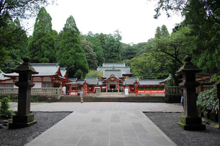 Main temple of Kirishima Jingu Shrine in Kagoshima. Taken in August 2019.のeditorial素材
