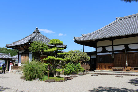 Main temple of Asukadera Temple in Asuka. Taken in September 2019.のeditorial素材