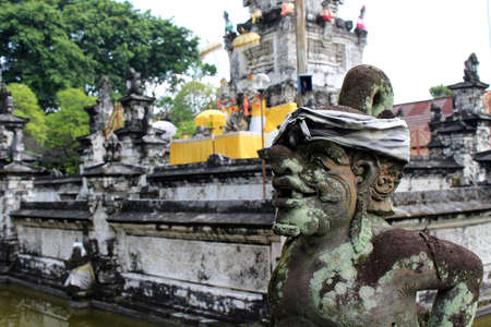Closeup of statues around Pura Agung Jagatnatha complex of Denpasar, Bali. Taken in January 2022.の写真素材
