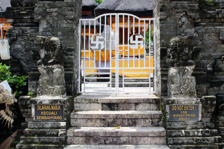Uluwatu Temple of Bali and flowers. Taken January 2022.の写真素材