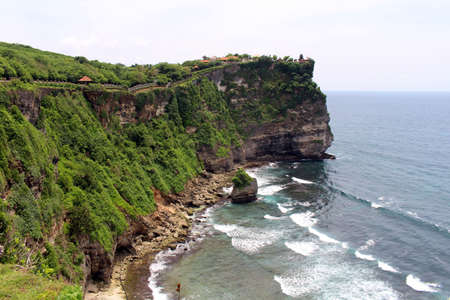 Coral reefs and ocean around Uluwatu Temple in Bali. Taken January 2022.の写真素材