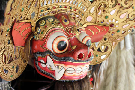 Closeup of balinese barong, a panther like creature in mythology.の写真素材