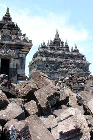 Ruins, temple, and stupa of Plaosan temple in Java, Indonesia. Taken in July 2022.の写真素材