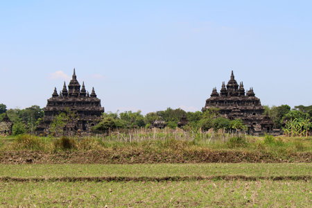 Plaosan twin Buddhist temples in Java Indonesia. Taken July 2022.の写真素材