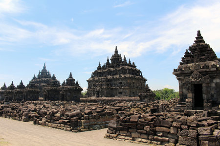 Ruins of Plaosan temple complex in Java Indonesia. Taken July 2022.の写真素材