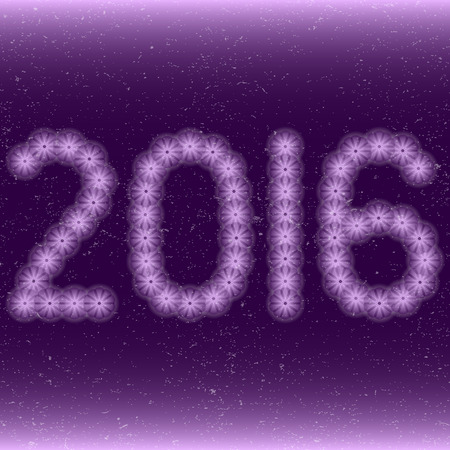 2016 abstract flowers logo on purple backgroundのイラスト素材