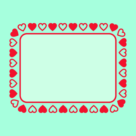 Rectangle frame with heartsのイラスト素材