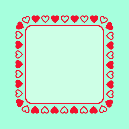 Square frame with heartsのイラスト素材