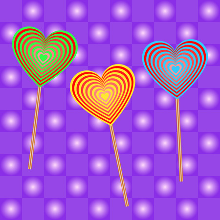 Three colored lollipopsのイラスト素材