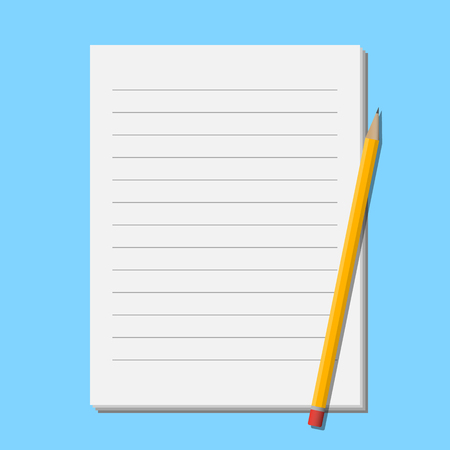 Pencil on sheets of paperのイラスト素材